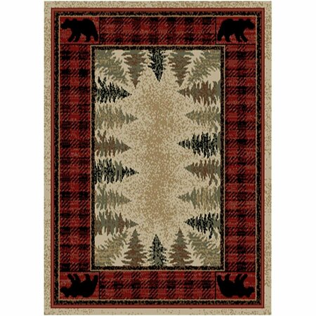 SLEEP EZ Hearthside Four Corners Red Rectangle Area Rug - Red - 2 ft. 3 in. x 3 ft. 3 in. SL3082252